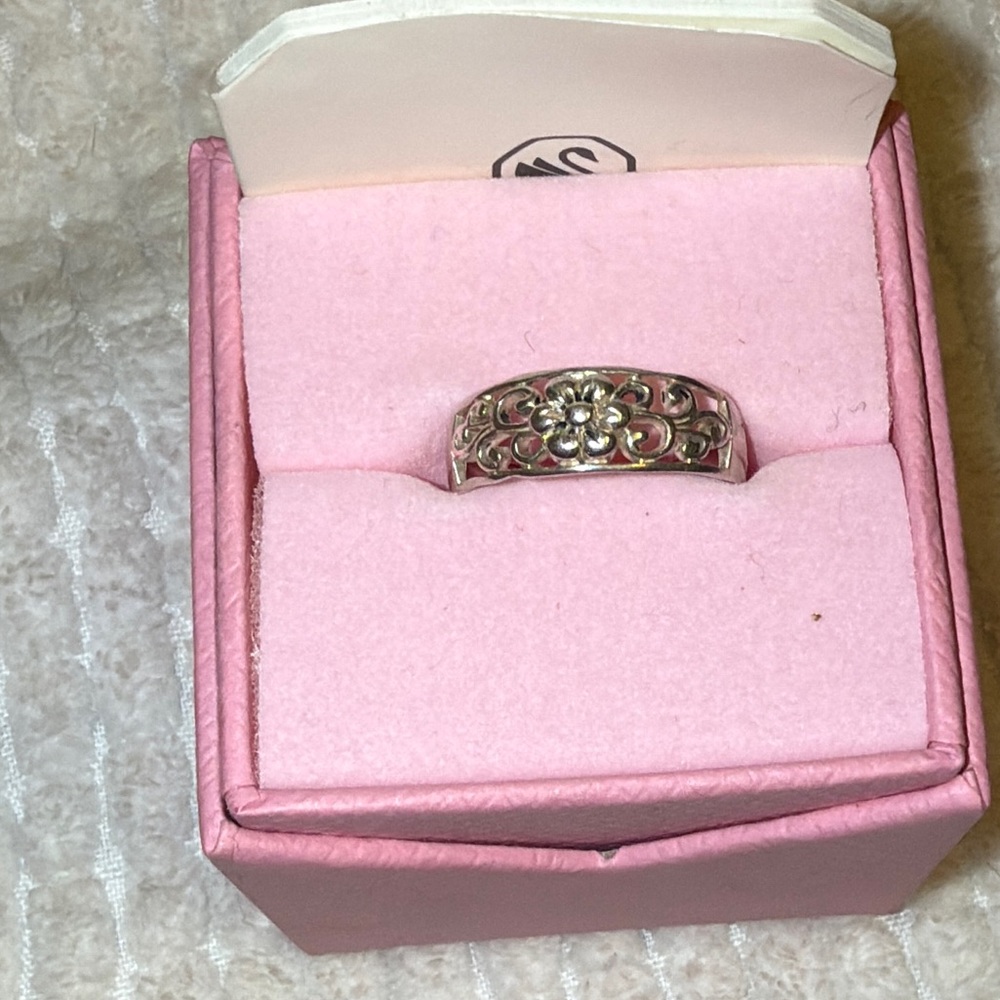 Vintage Sterling Silver 925 Filigree Floral Band size 8 - Picture 2 of 3